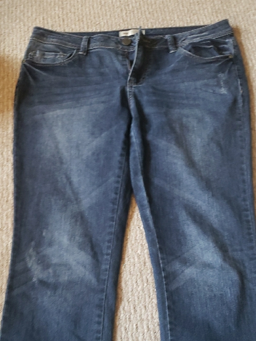 Route 66 Skinny Jeans in Blue with Tan Stitching - Picture 4 of 7